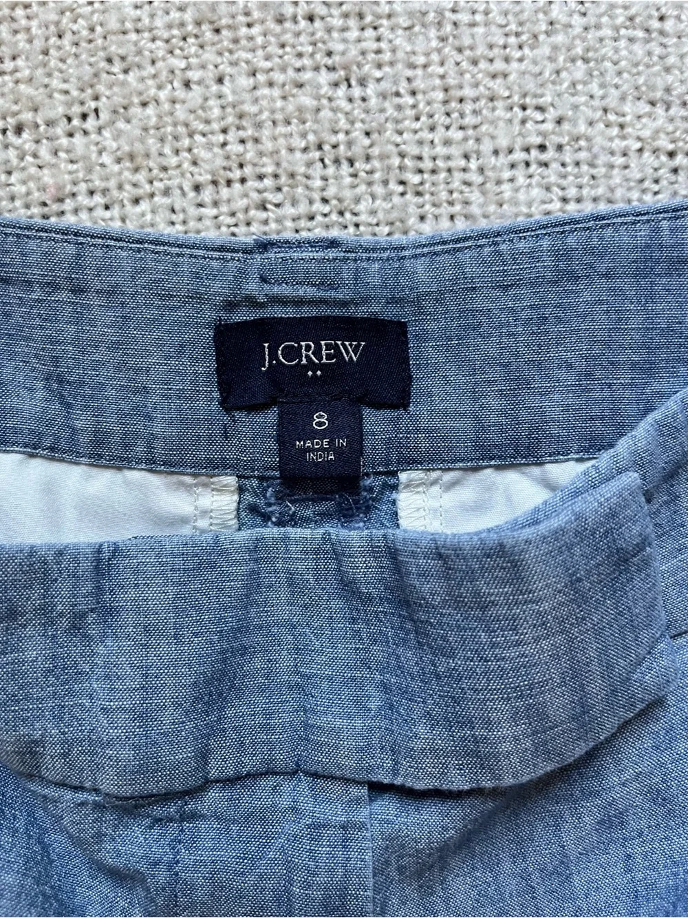 J.Crew Scallop Hem Women's Linen Shorts - Blue